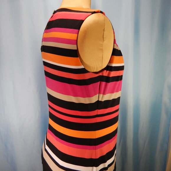 Calvin Klein Multicolored Pleated Neck Sleeveless Career Top Size Medium EUC - Picture 5 of 11